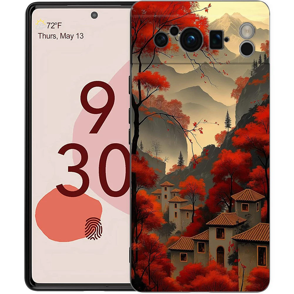 Phone Case Cover for Google Pixel/9/8/7/6/7A/6A/Pro Shockproof Soft TPU 9/Pro/XL Shell Capas Fundas Abstract Flower Market Coque