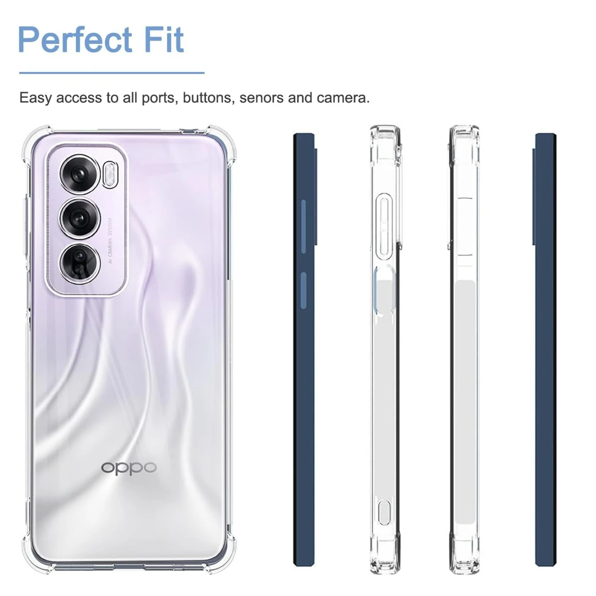 Four-Corners Shockproof TPU Case for OPPO Reno 12 Pro 5G Protective Cover Clear Capa Fundas Coque