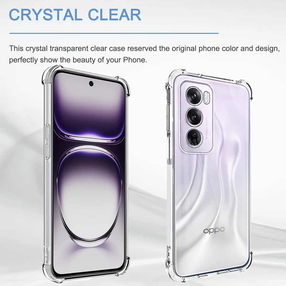 Four-Corners Shockproof TPU Case for OPPO Reno 12 Pro 5G Protective Cover Clear Capa Fundas Coque