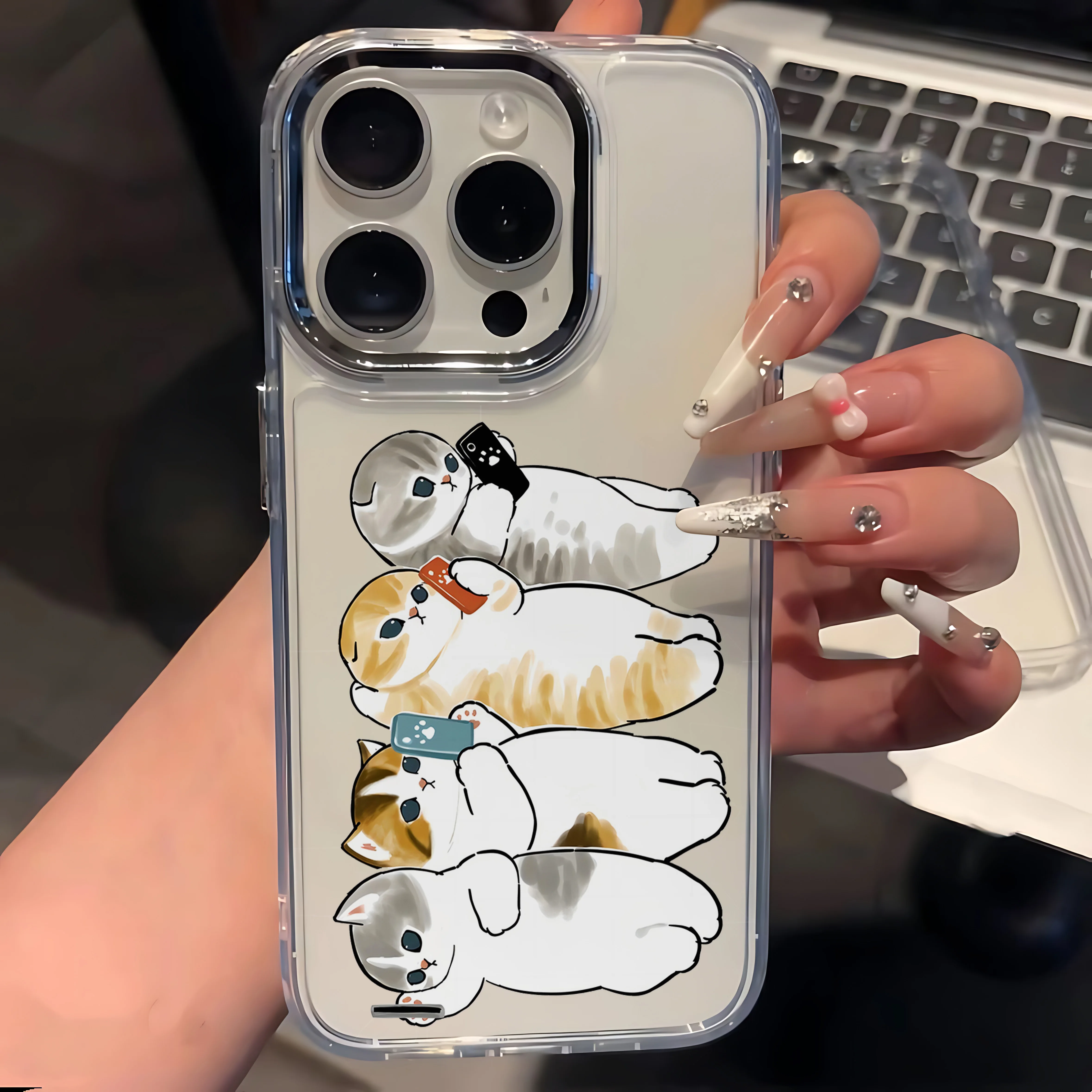 New Cute M-mofusands Cat Phone Case For Google Pixel 10 9 8 7 8A 9A XL Pro 4G 5G Transparent Soft Silicone TPU Back Cover
