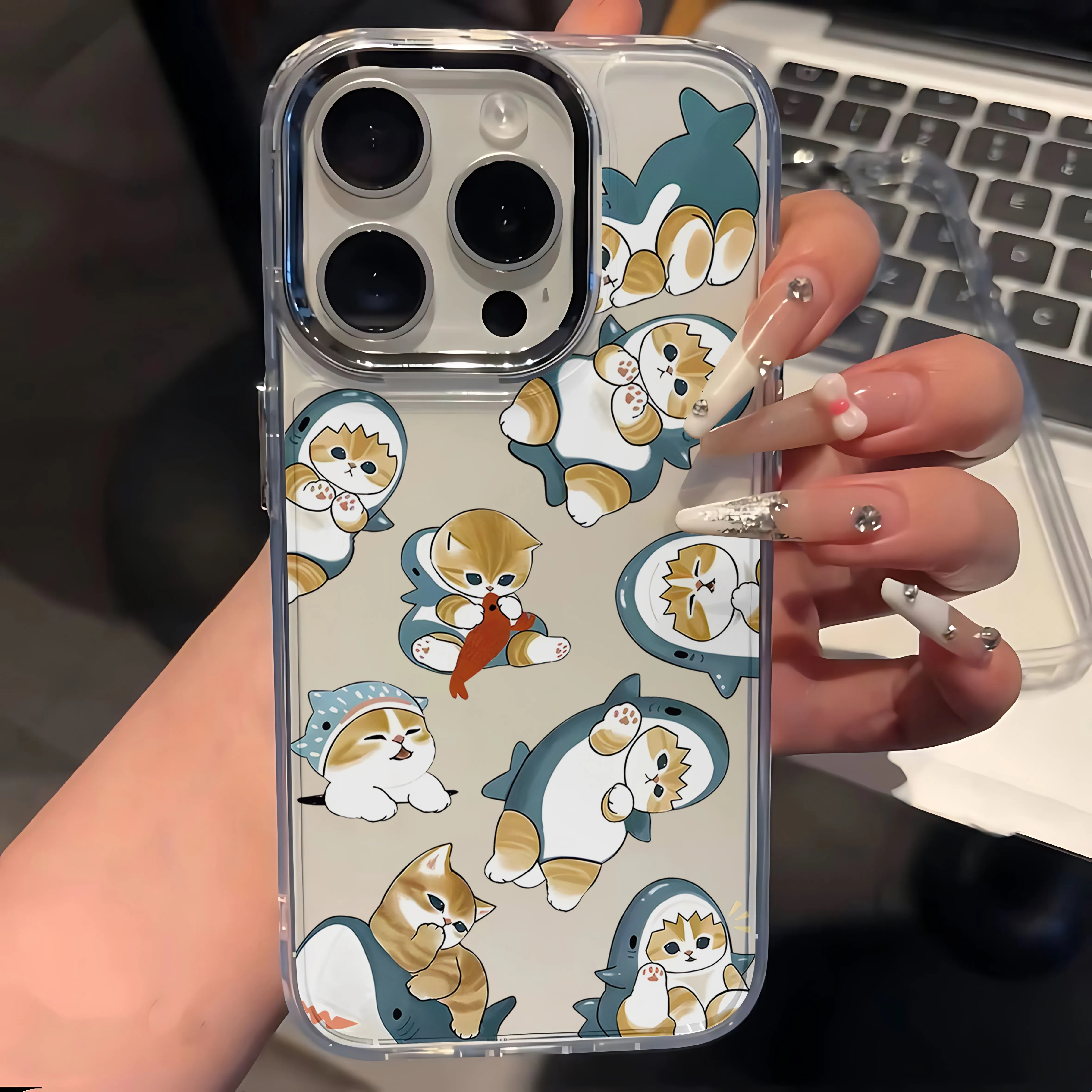 New Cute M-mofusands Cat Phone Case For Google Pixel 10 9 8 7 8A 9A XL Pro 4G 5G Transparent Soft Silicone TPU Back Cover
