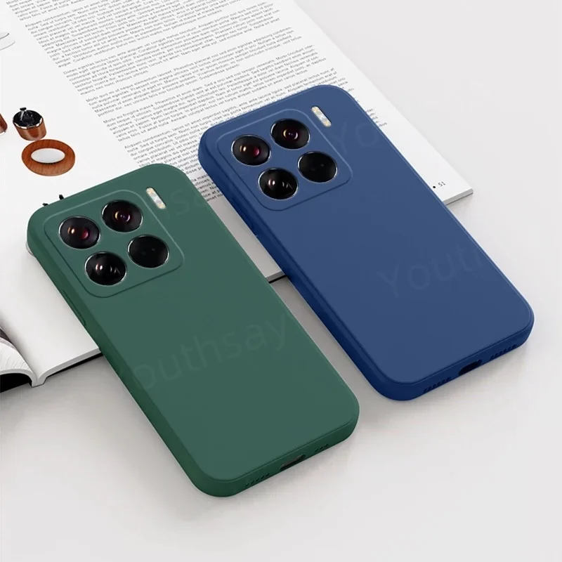 For Xiaomi 15 Case Xiaomi 15 14 14T Pro Cover Funda Shell Coque Original Liquid Silicone TPU Phone Soft Back Bumper Xiaomi 15