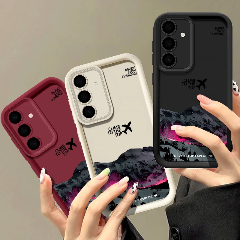 Dark Snow Mountain Case For Samsung Galaxy S25 S26 S24 Ultra S23 S22 S21 FE A17 A37 A57 A15 A16 A26 A35 A36 A54 A55 A56 5G Capa