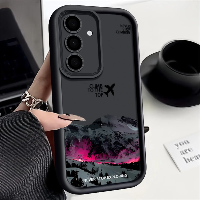 Dark Snow Mountain Case For Samsung Galaxy S25 S26 S24 Ultra S23 S22 S21 FE A17 A37 A57 A15 A16 A26 A35 A36 A54 A55 A56 5G Capa