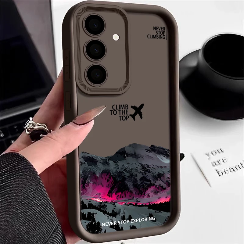 Dark Snow Mountain Case For Samsung Galaxy S25 S26 S24 Ultra S23 S22 S21 FE A17 A37 A57 A15 A16 A26 A35 A36 A54 A55 A56 5G Capa