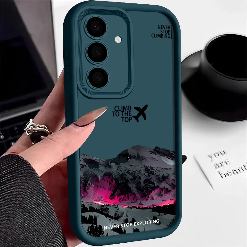 Dark Snow Mountain Case For Samsung Galaxy S25 S26 S24 Ultra S23 S22 S21 FE A17 A37 A57 A15 A16 A26 A35 A36 A54 A55 A56 5G Capa