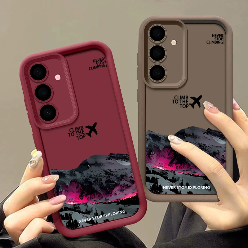 Dark Snow Mountain Case For Samsung Galaxy S25 S26 S24 Ultra S23 S22 S21 FE A17 A37 A57 A15 A16 A26 A35 A36 A54 A55 A56 5G Capa
