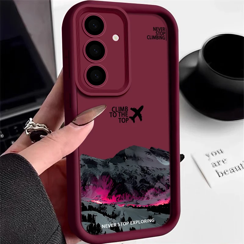 Dark Snow Mountain Case For Samsung Galaxy S25 S26 S24 Ultra S23 S22 S21 FE A17 A37 A57 A15 A16 A26 A35 A36 A54 A55 A56 5G Capa