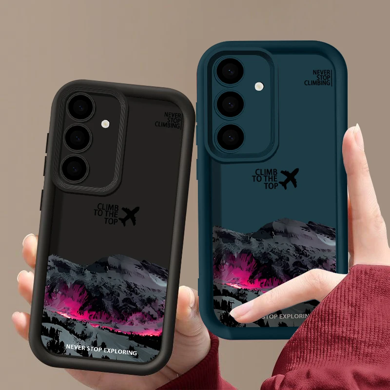 Dark Snow Mountain Case For Samsung Galaxy S25 S26 S24 Ultra S23 S22 S21 FE A17 A37 A57 A15 A16 A26 A35 A36 A54 A55 A56 5G Capa
