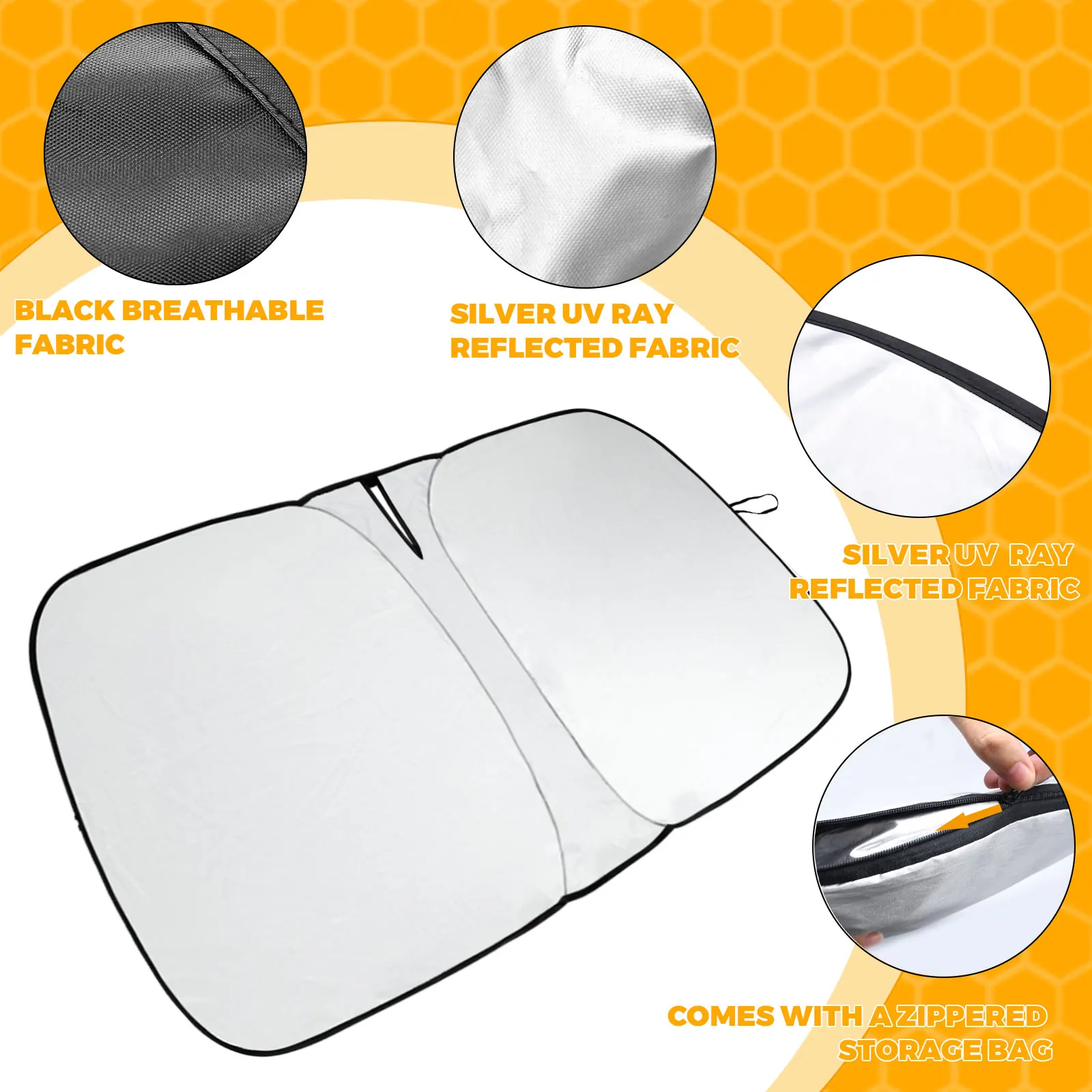 Windshield Sun Shade for 2019 2020 2021 2022 2023 Hyun-dai Santa Fe Front Window Sunshade Sun Visor Protector Block UV Rays