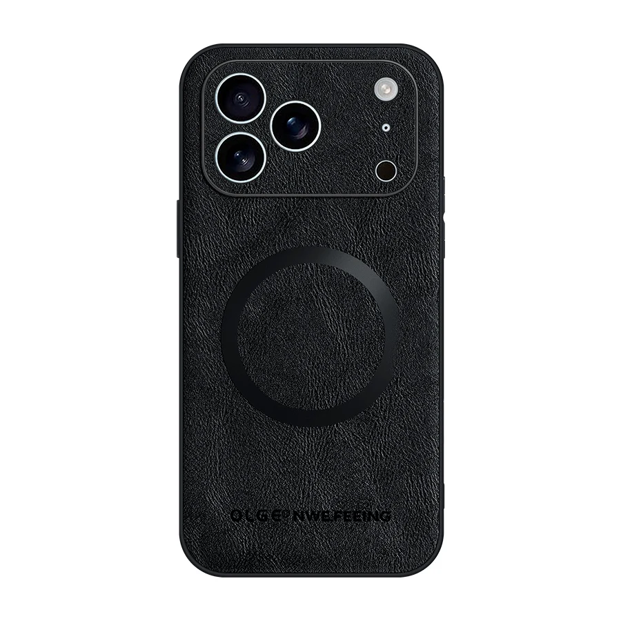 Magnetic Leather Case for Apple iPhone 17 Pro Max 13 12 14 15 16 17Pro MacSafe Luxury Wireless Charge Shockproof MagSafe Cover