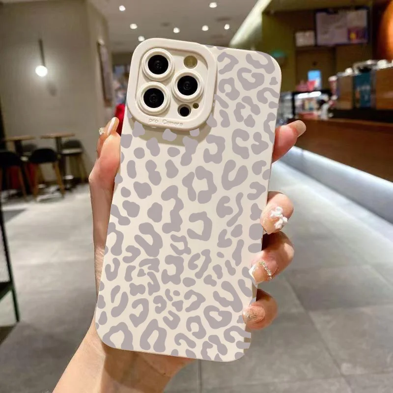 Animal Minimalist Gray Leopard Print Case For Samsung Galaxy S26 A56 A16 A35 A55 A34 A54 S25 Ultra S24 FE S23 Plus S22 S21 Cover