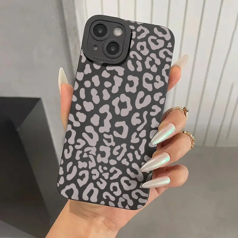 Animal Minimalist Gray Leopard Print Case For Samsung Galaxy S26 A56 A16 A35 A55 A34 A54 S25 Ultra S24 FE S23 Plus S22 S21 Cover