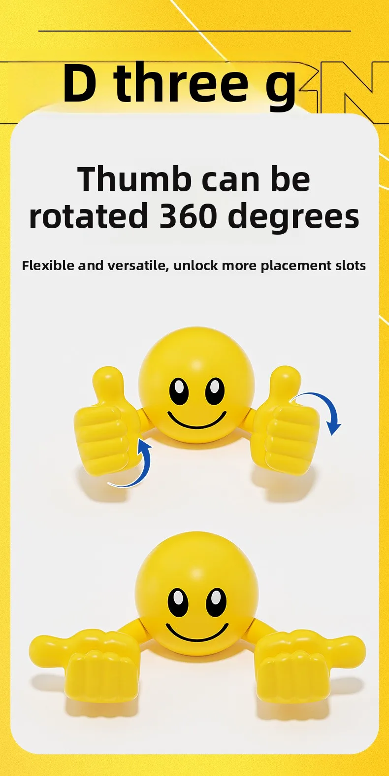 Cartoon Desktop Decor Smiley Rotating Thumb Phone Tablet Stand Creative Plastic Lazy Phone Holder