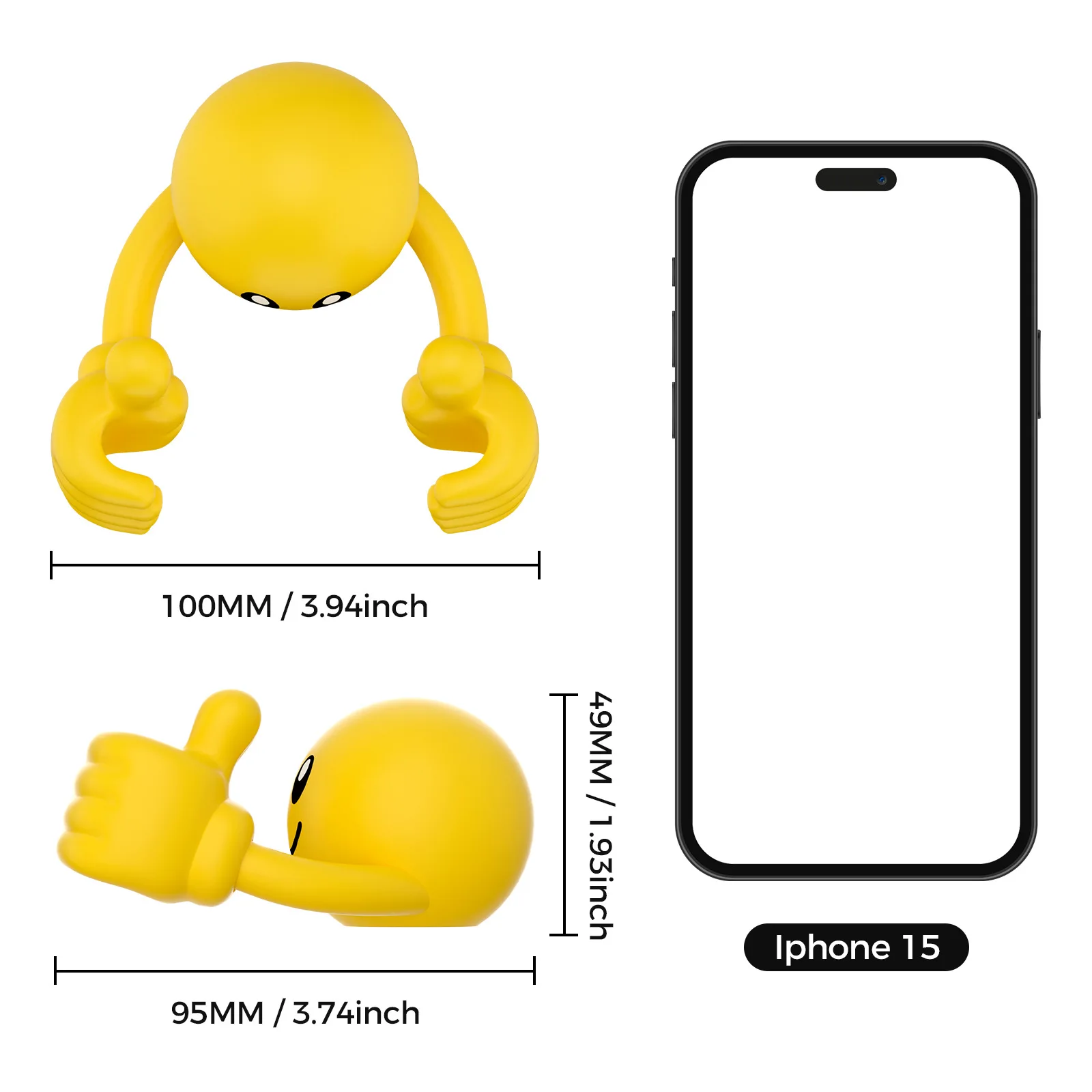 Cartoon Desktop Decor Smiley Rotating Thumb Phone Tablet Stand Creative Plastic Lazy Phone Holder