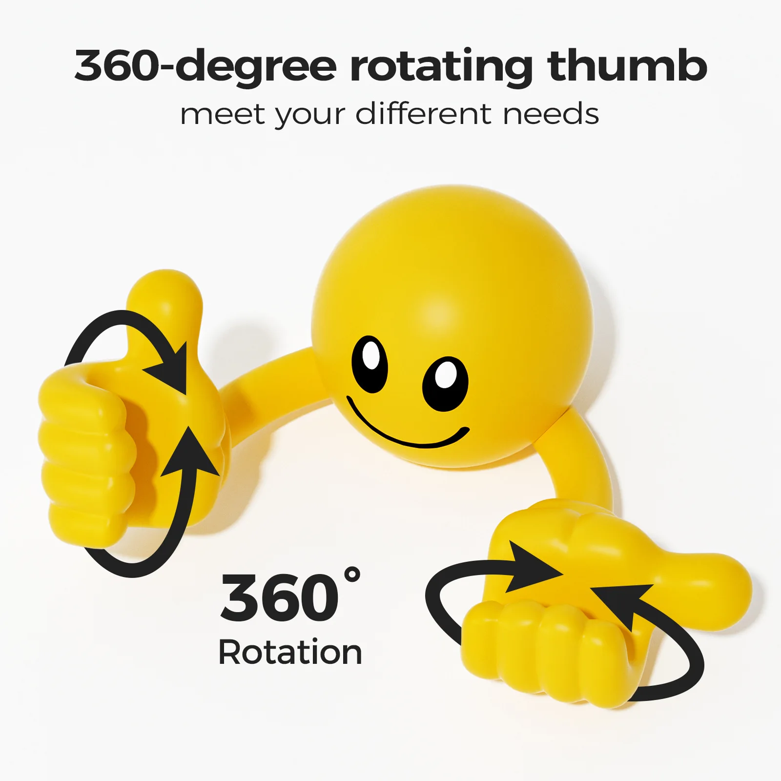 Cartoon Desktop Decor Smiley Rotating Thumb Phone Tablet Stand Creative Plastic Lazy Phone Holder