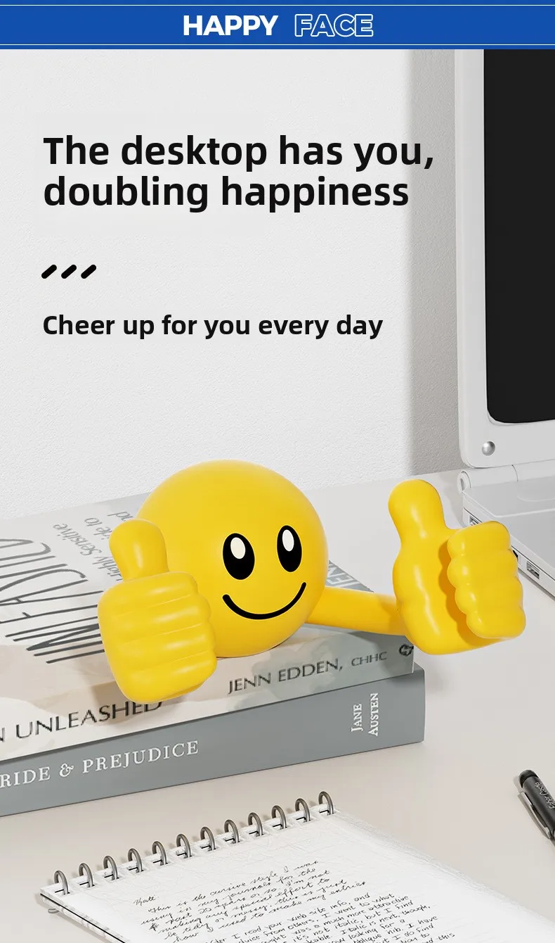 Cartoon Desktop Decor Smiley Rotating Thumb Phone Tablet Stand Creative Plastic Lazy Phone Holder