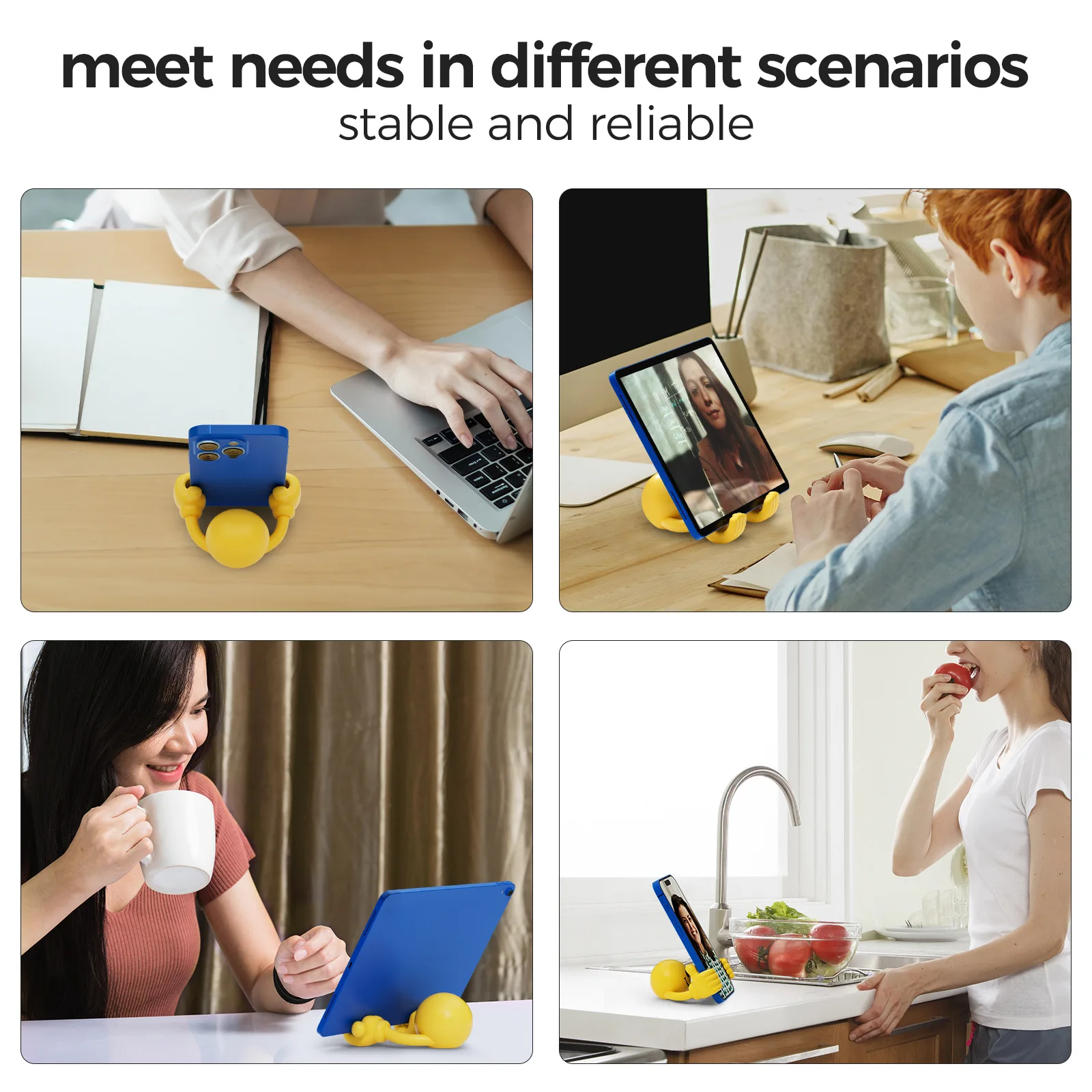 Cartoon Desktop Decor Smiley Rotating Thumb Phone Tablet Stand Creative Plastic Lazy Phone Holder