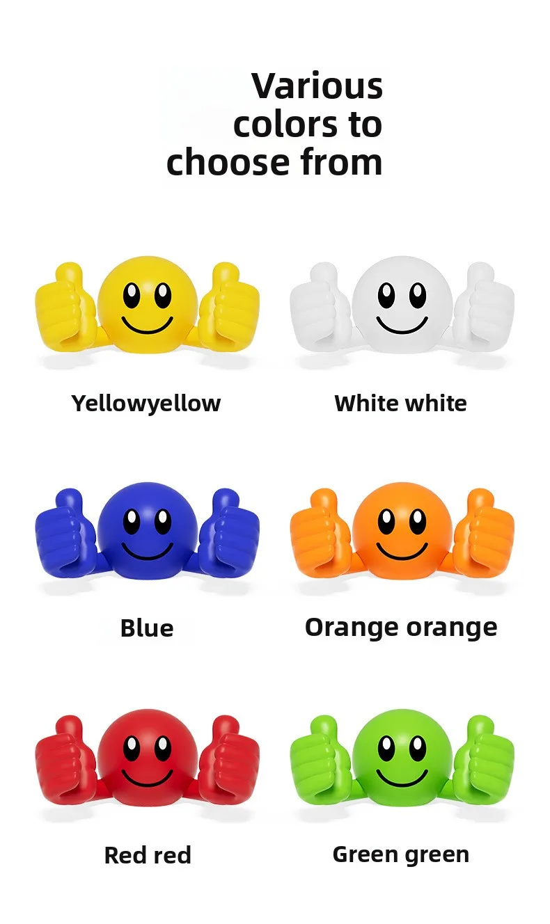 Cartoon Desktop Decor Smiley Rotating Thumb Phone Tablet Stand Creative Plastic Lazy Phone Holder
