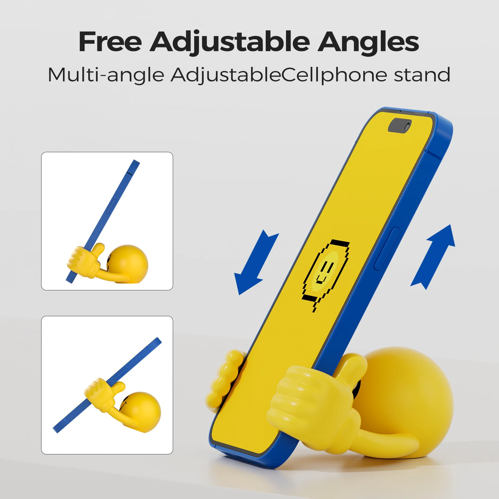Cartoon Desktop Decor Smiley Rotating Thumb Phone Tablet Stand Creative Plastic Lazy Phone Holder