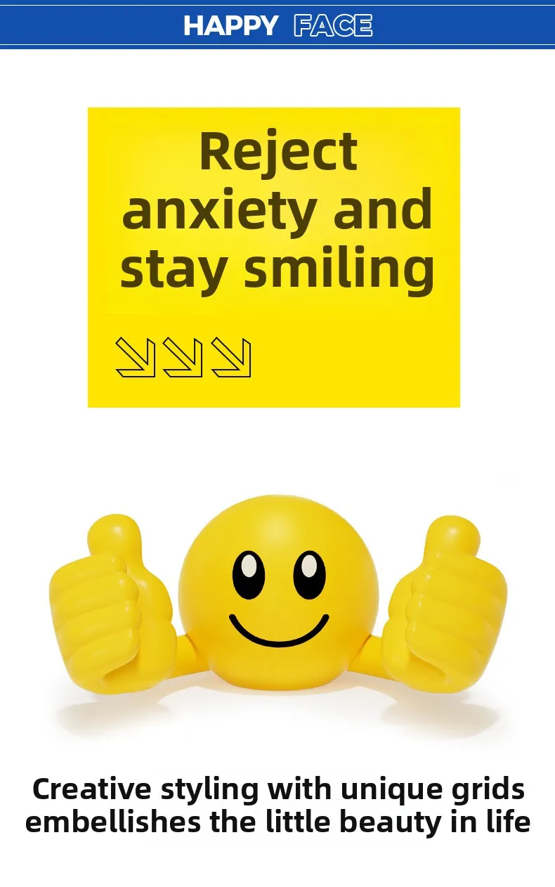 Cartoon Desktop Decor Smiley Rotating Thumb Phone Tablet Stand Creative Plastic Lazy Phone Holder