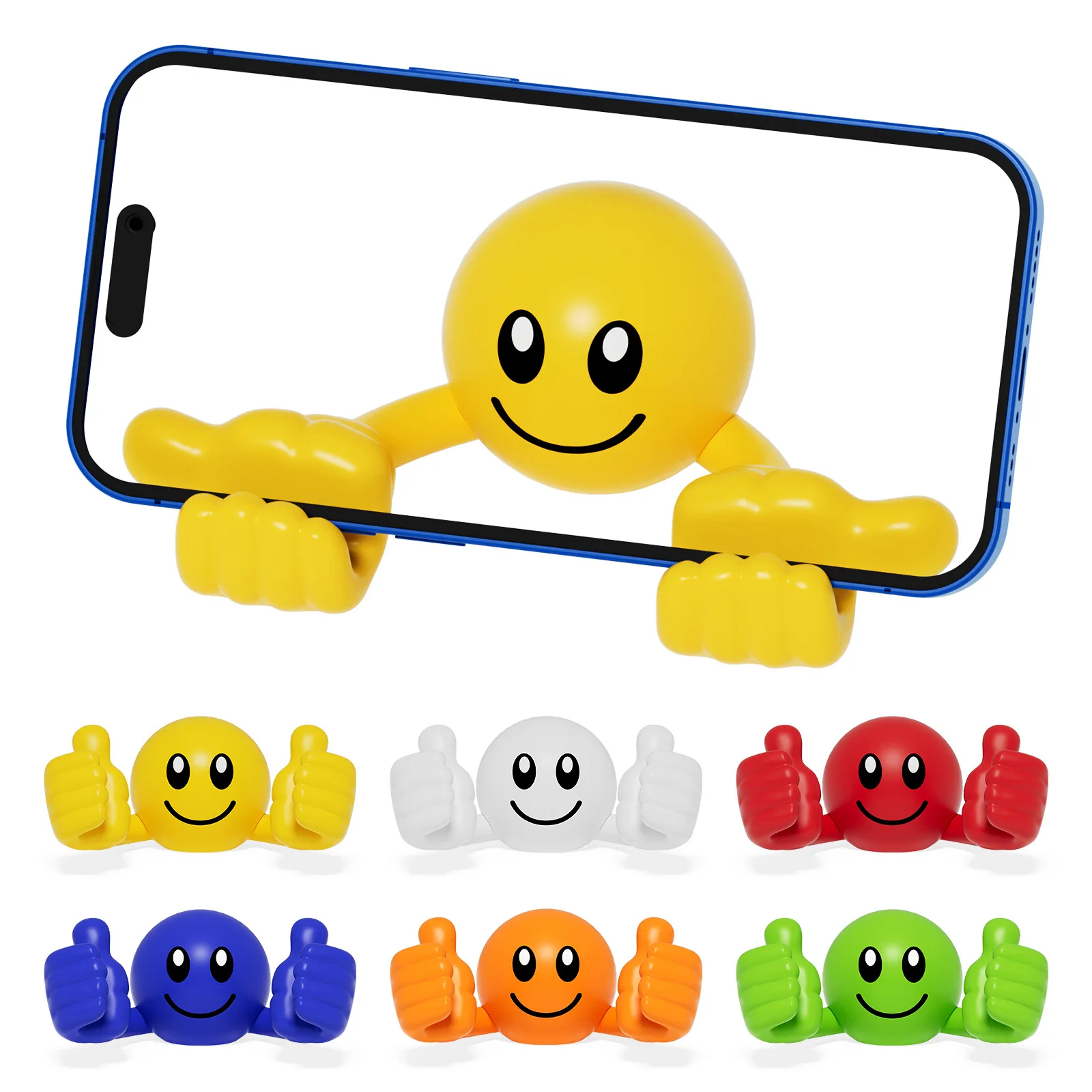 Cartoon Desktop Decor Smiley Rotating Thumb Phone Tablet Stand Creative Plastic Lazy Phone Holder