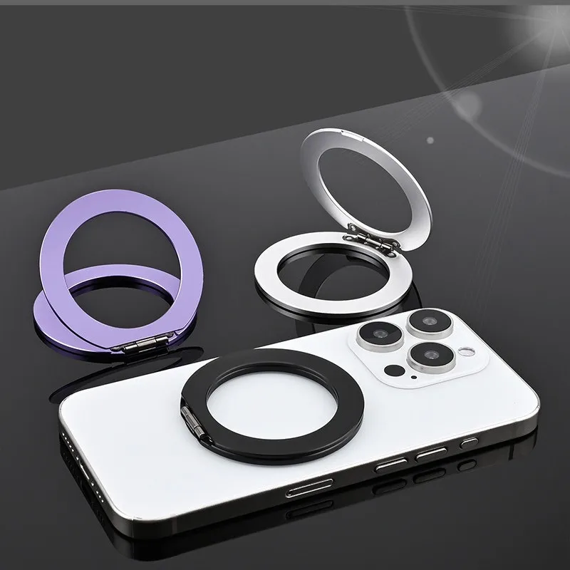 New alloy magnetic phone holder 360 ° rotating lazy person holder Magsafe magnetic ring buckle holder For iPhone Samsung Google