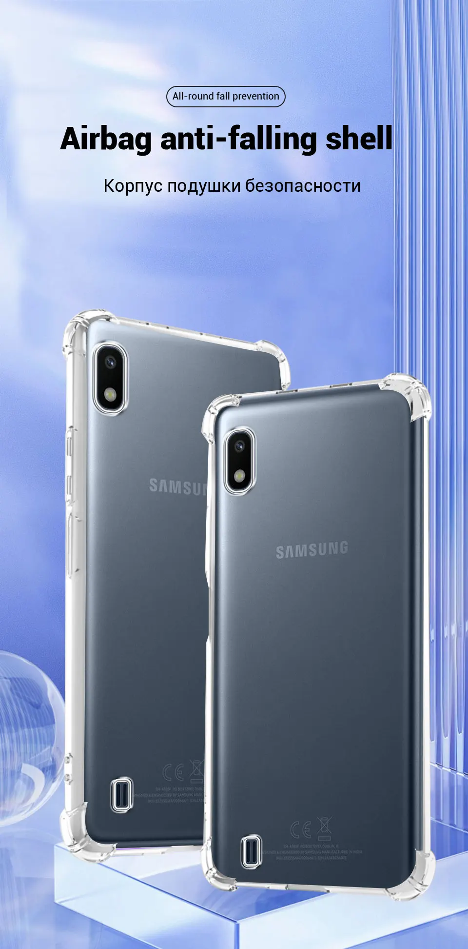 Shockproof Clear TPU Case For Samsung Galaxy A10 M10 M10S Soft Silicone Transparent Airbag Phone Case For Samsung A10 Cover