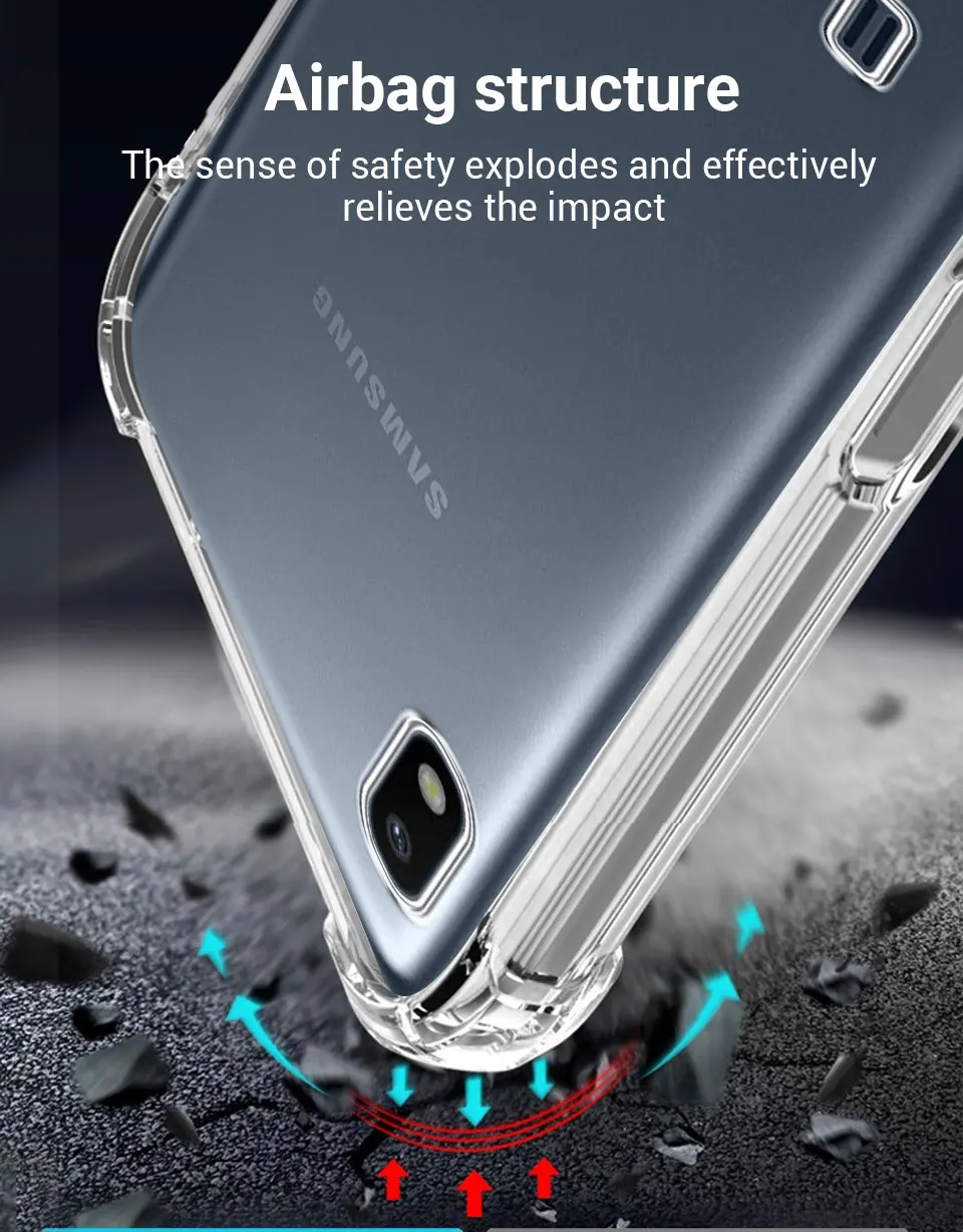 Shockproof Clear TPU Case For Samsung Galaxy A10 M10 M10S Soft Silicone Transparent Airbag Phone Case For Samsung A10 Cover