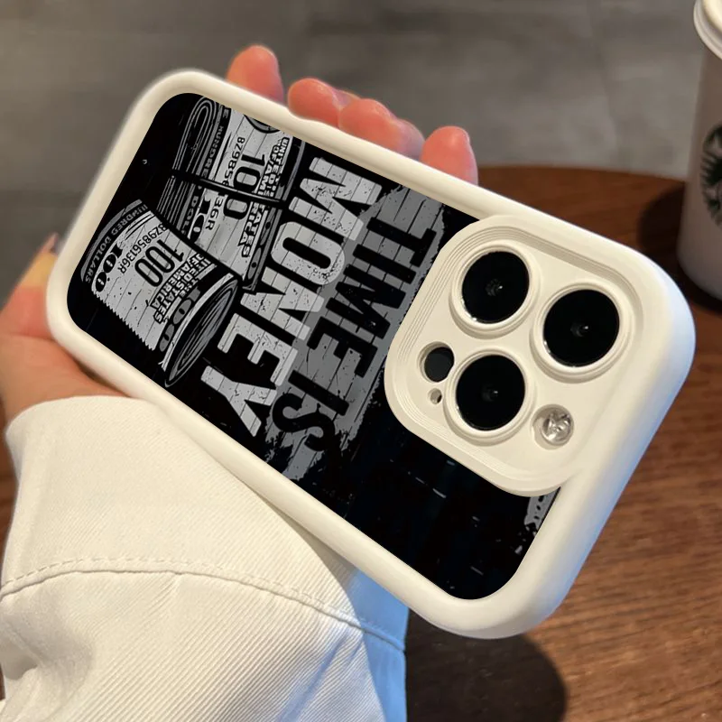 Time Is Money Printed Phone Case for Samsung Galaxy S25 S24 Ultra S22 S23 FE S25 A14 A15 A34 A35 A32 A52 A53 A54 A55 A165G Cover