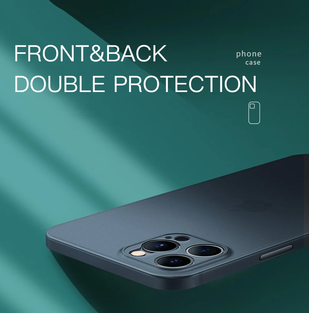Translucent Ultra Thin PC Matte Case For iPhone 11 12 13 14 15 16 Pro Max 15 Plus Frosted Phone Cover Fundas