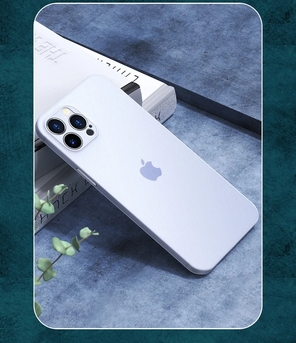 Translucent Ultra Thin PC Matte Case For iPhone 11 12 13 14 15 16 Pro Max 15 Plus Frosted Phone Cover Fundas