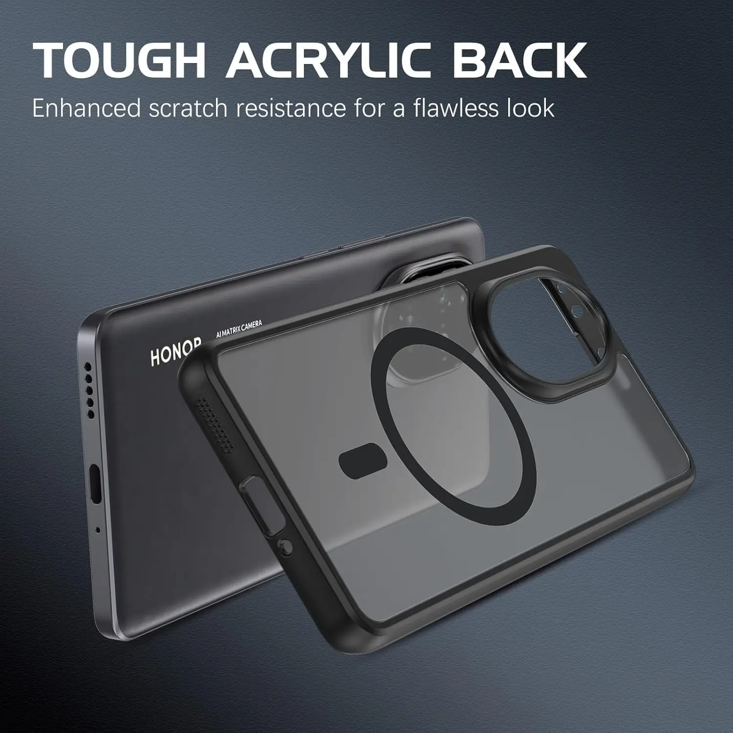 Transluent Case for Magsafe Magnetic Wireless Charge Back Matte Hard Plastic Soft Bumper Cover for Honor 200 200Pro Lite