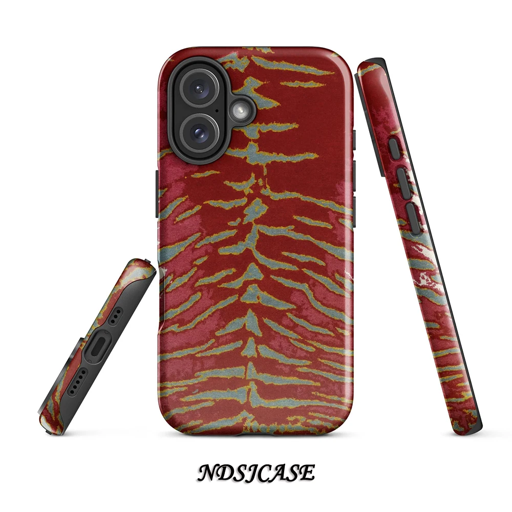Crimson Veins Phone Case for iPhone 17 16 15 14 13 12 11 X XS XR XSMAX 7 8 Air Pro Max Plus Luxury Double-layer Back Cover