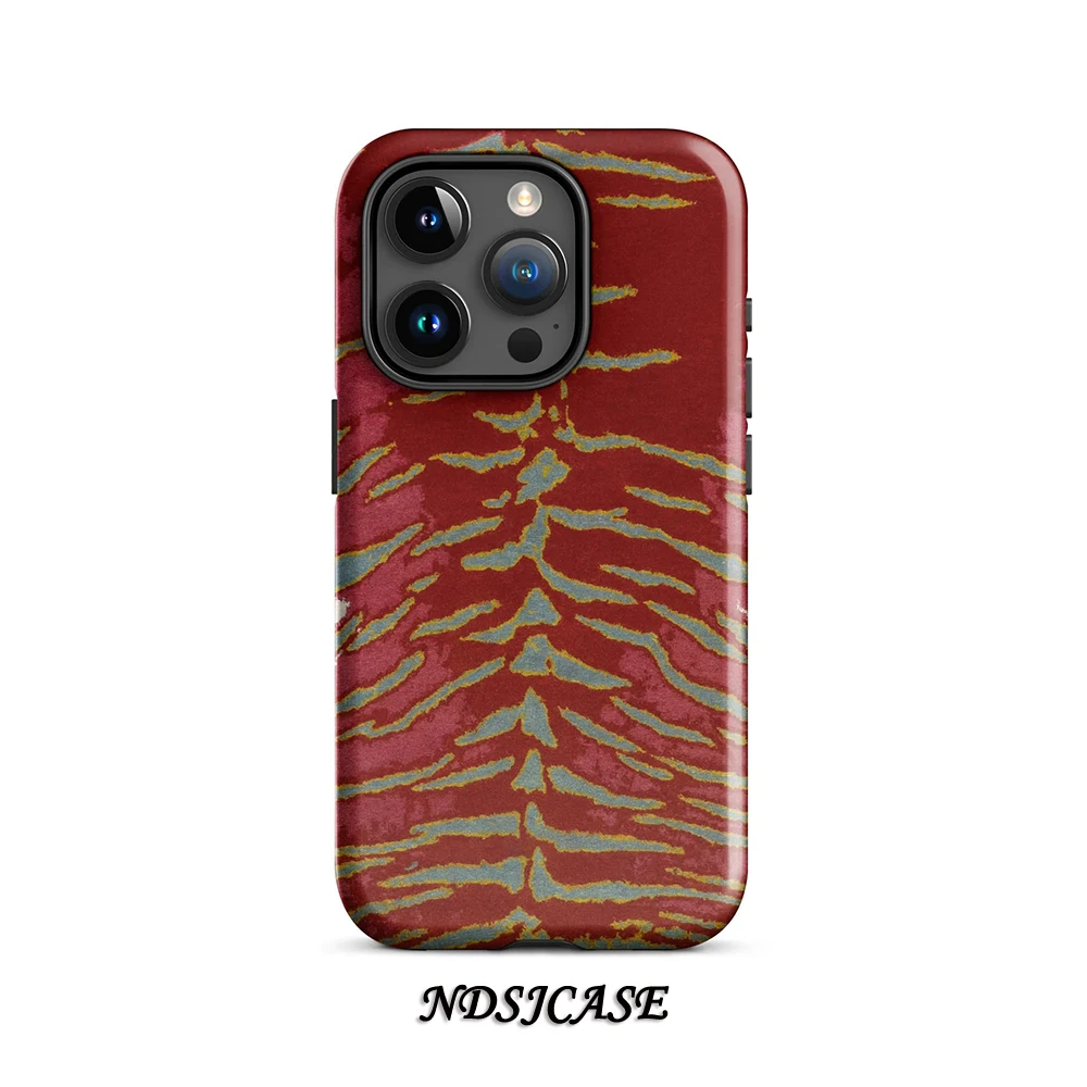 Crimson Veins Phone Case for iPhone 17 16 15 14 13 12 11 X XS XR XSMAX 7 8 Air Pro Max Plus Luxury Double-layer Back Cover