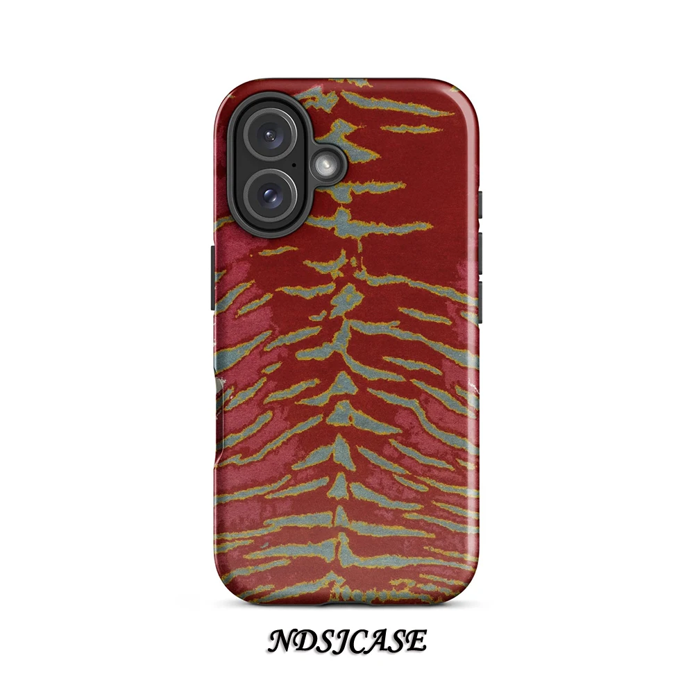 Crimson Veins Phone Case for iPhone 17 16 15 14 13 12 11 X XS XR XSMAX 7 8 Air Pro Max Plus Luxury Double-layer Back Cover