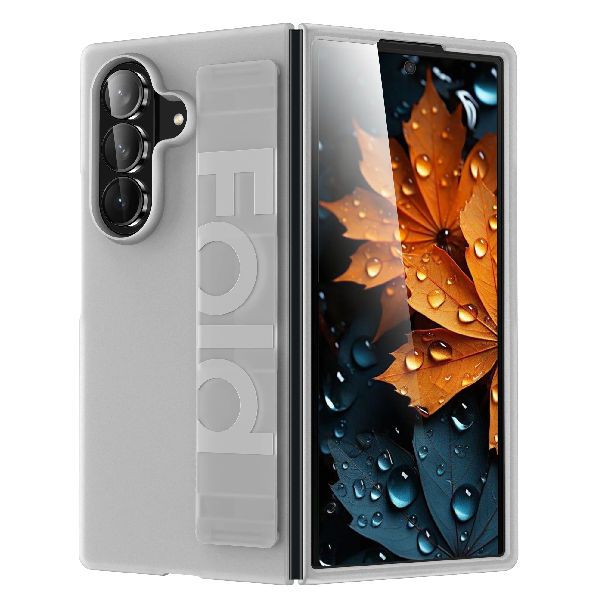 Luxury Ultra-thin Matte Silicone Wrist Strap Case For Samsung Galaxy Fold 7 6 5 4 3 5G Folding Shockproof Hard Back Cover