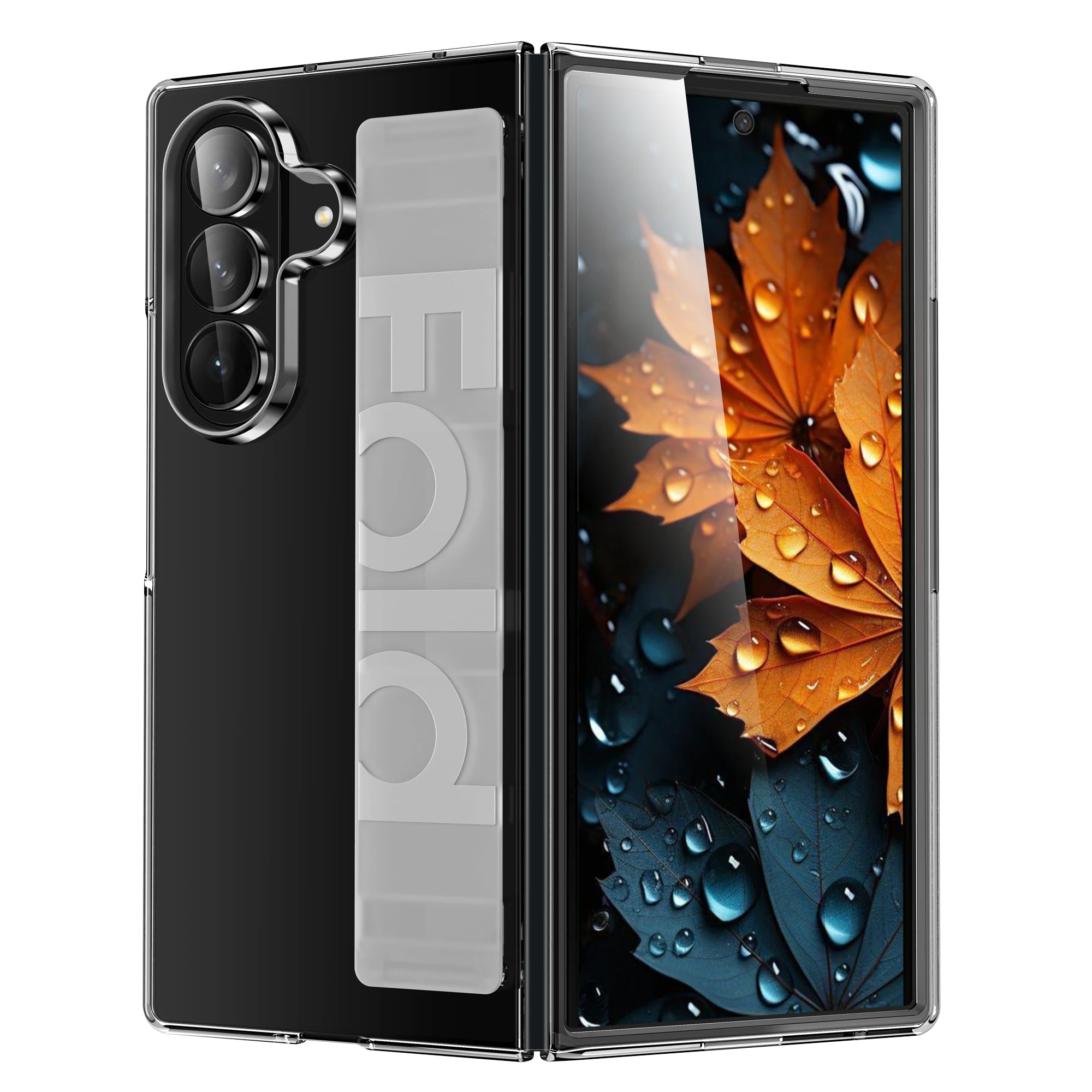 Luxury Ultra-thin Matte Silicone Wrist Strap Case For Samsung Galaxy Fold 7 6 5 4 3 5G Folding Shockproof Hard Back Cover