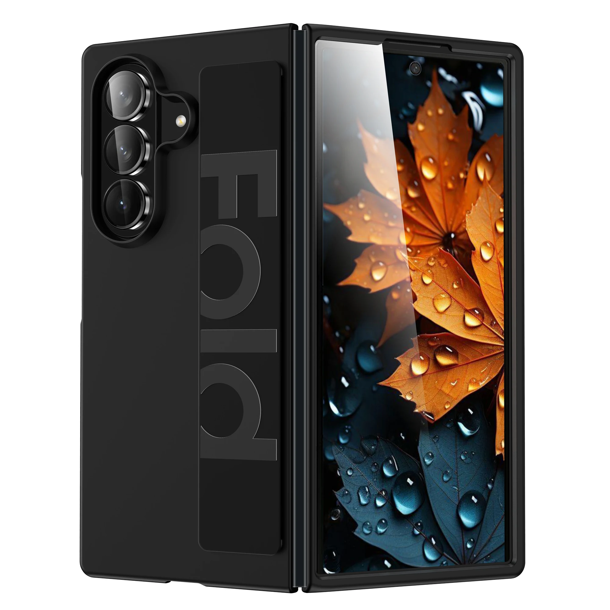 Luxury Ultra-thin Matte Silicone Wrist Strap Case For Samsung Galaxy Fold 7 6 5 4 3 5G Folding Shockproof Hard Back Cover