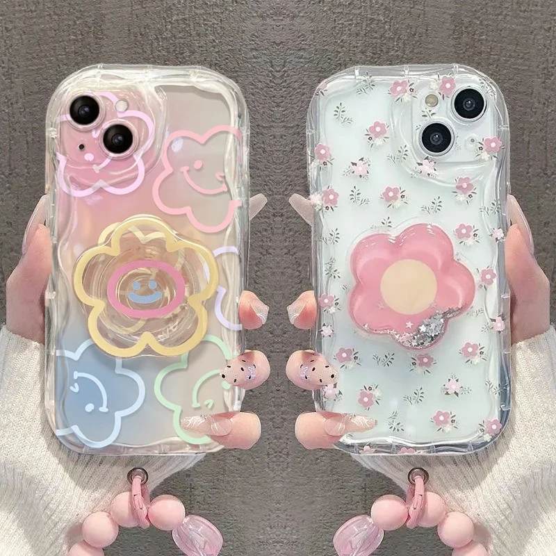 Flower Bracket Bracelet Case For Samsung Galaxy A56 5G A55 A36 A16 A15 A54 A14 A34 A35 A26 A23 A24 A52 A53 A05 A05S A06 A25 A32