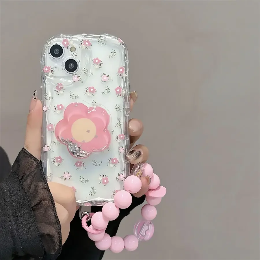 Flower Bracket Bracelet Case For Samsung Galaxy A56 5G A55 A36 A16 A15 A54 A14 A34 A35 A26 A23 A24 A52 A53 A05 A05S A06 A25 A32