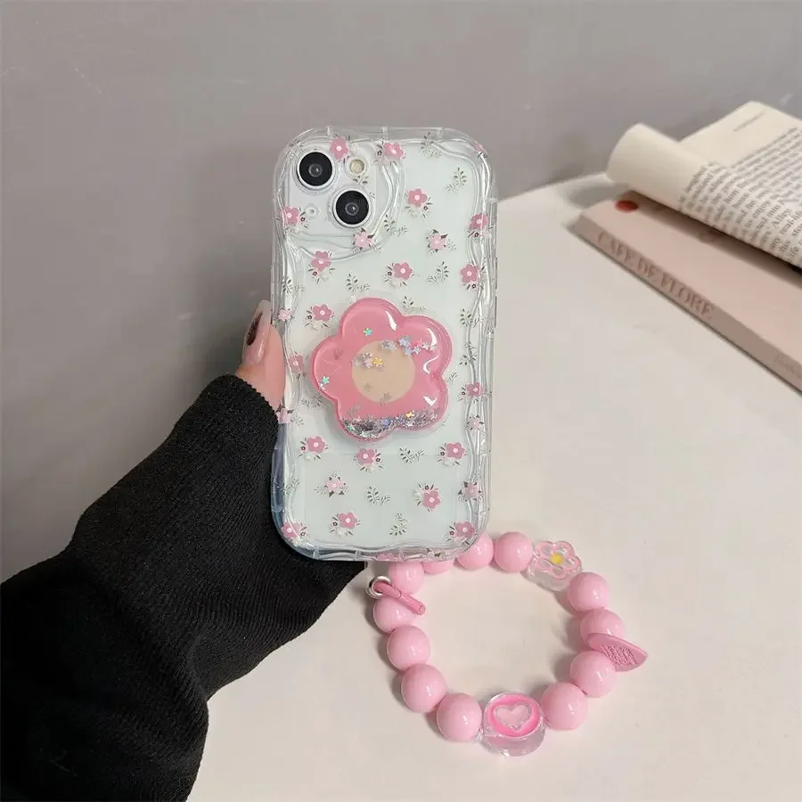 Flower Bracket Bracelet Case For Samsung Galaxy A56 5G A55 A36 A16 A15 A54 A14 A34 A35 A26 A23 A24 A52 A53 A05 A05S A06 A25 A32