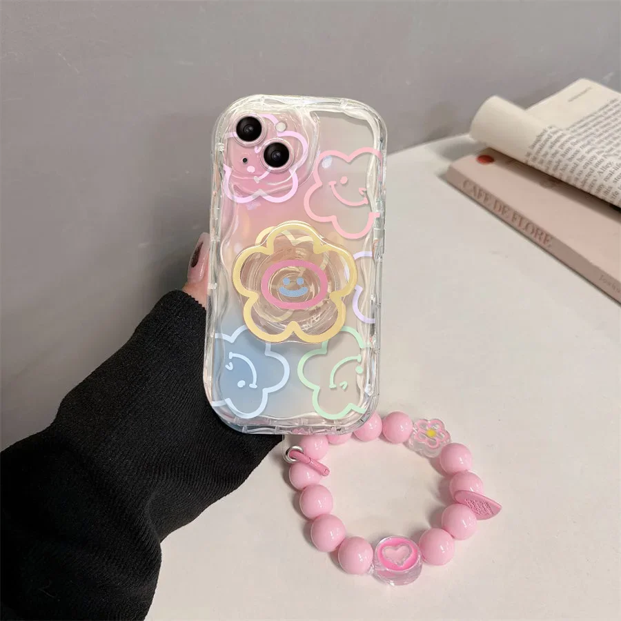 Flower Bracket Bracelet Case For Samsung Galaxy A56 5G A55 A36 A16 A15 A54 A14 A34 A35 A26 A23 A24 A52 A53 A05 A05S A06 A25 A32