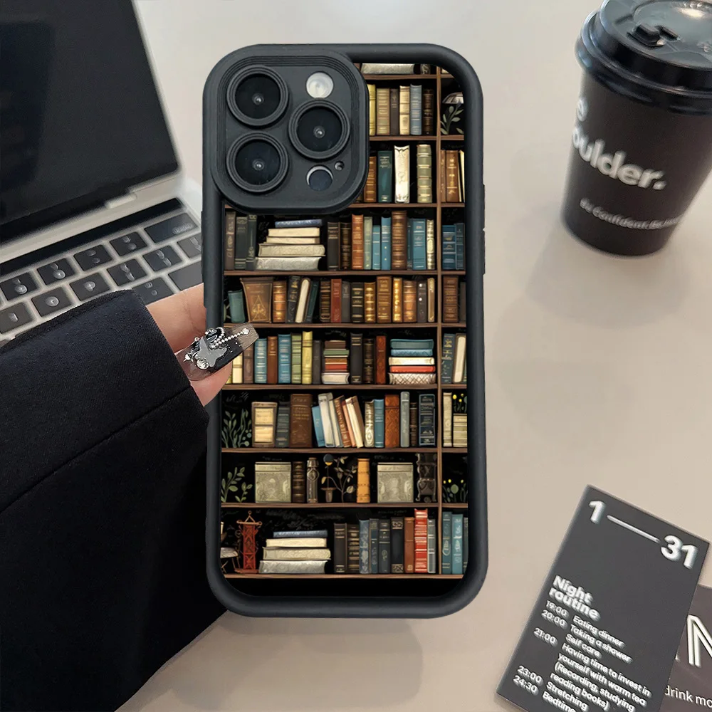Book Shelf Creative Pattern Phone Case For Samsung Galaxy S26 A56 A36 A26 A55 A35 A54 5G S25 S24 S23 Ultra S22 Plus S21 FE Cover
