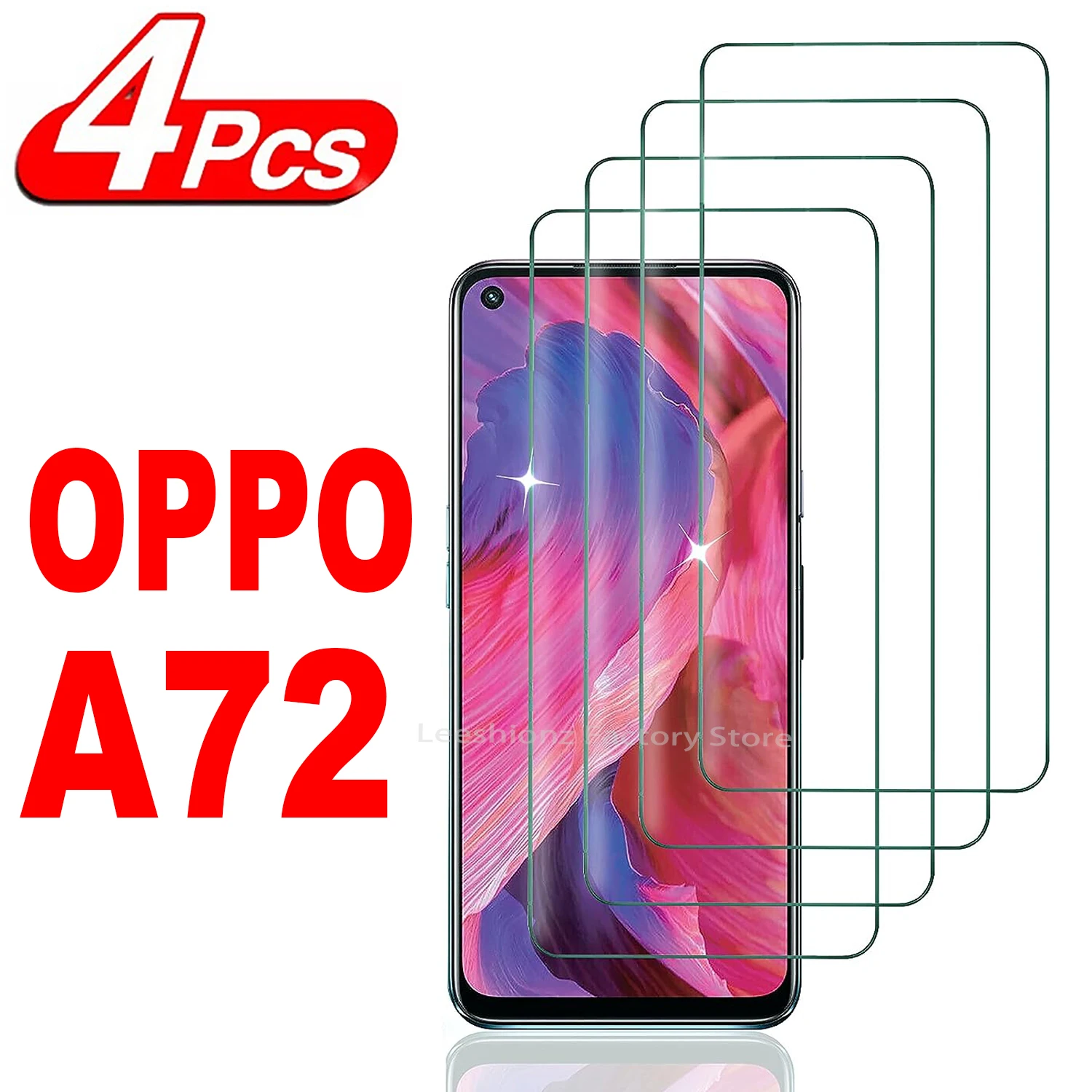 2/4Pcs Tempered Glass For OPPO A72 Screen Protector Glass Film