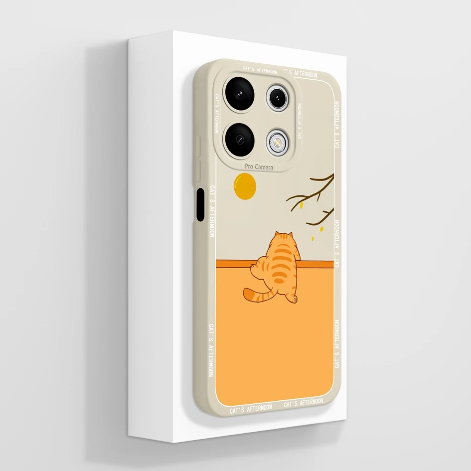 Cover For Xiaomi Redmi Note 13 Pro 4G Cases Coque Cartoon Pattern Cat Liquid Soft Silicone Luxury Bumper For Redmi Note13 Fundas