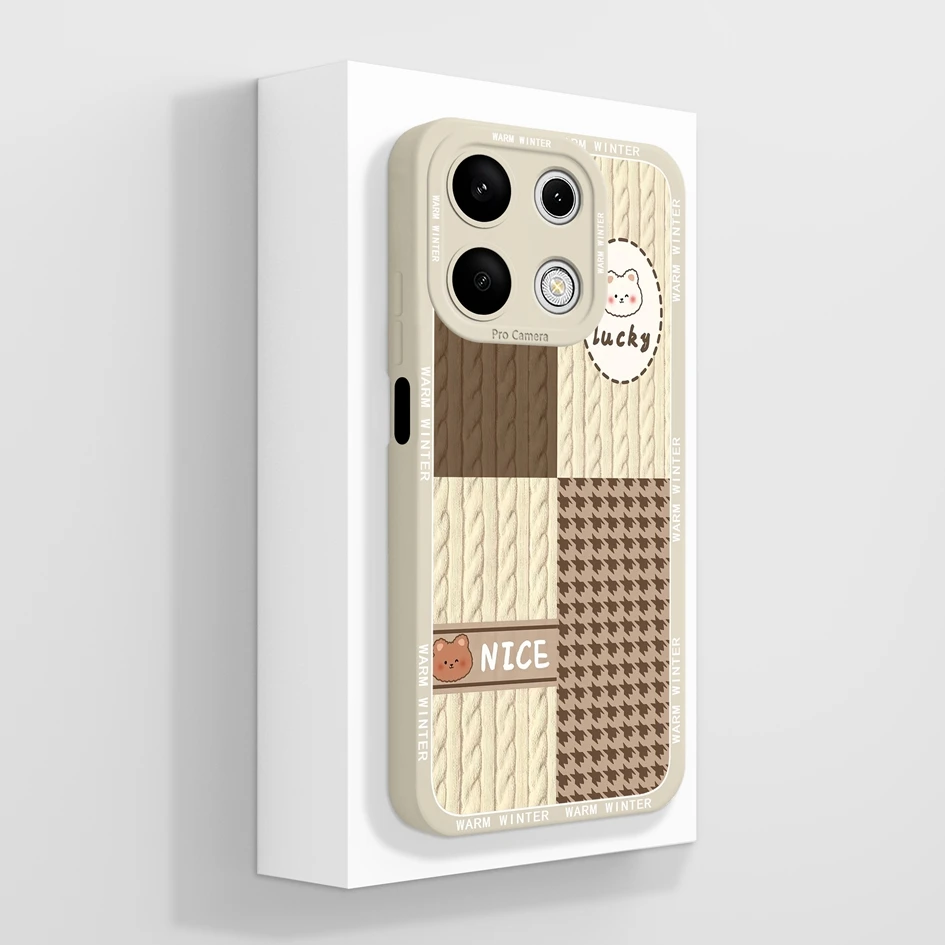 Cover For Xiaomi Redmi Note 13 Pro 4G Cases Coque Cartoon Pattern Cat Liquid Soft Silicone Luxury Bumper For Redmi Note13 Fundas
