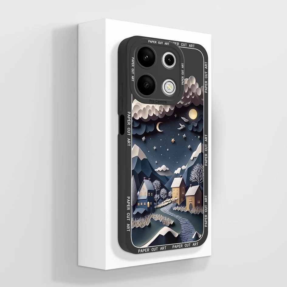 Cover For Xiaomi Redmi Note 13 Pro 4G Cases Coque Cartoon Pattern Cat Liquid Soft Silicone Luxury Bumper For Redmi Note13 Fundas