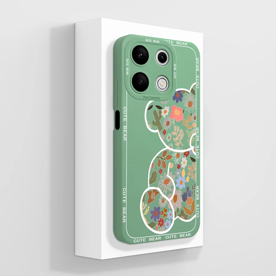 Cover For Xiaomi Redmi Note 13 Pro 4G Cases Coque Cartoon Pattern Cat Liquid Soft Silicone Luxury Bumper For Redmi Note13 Fundas