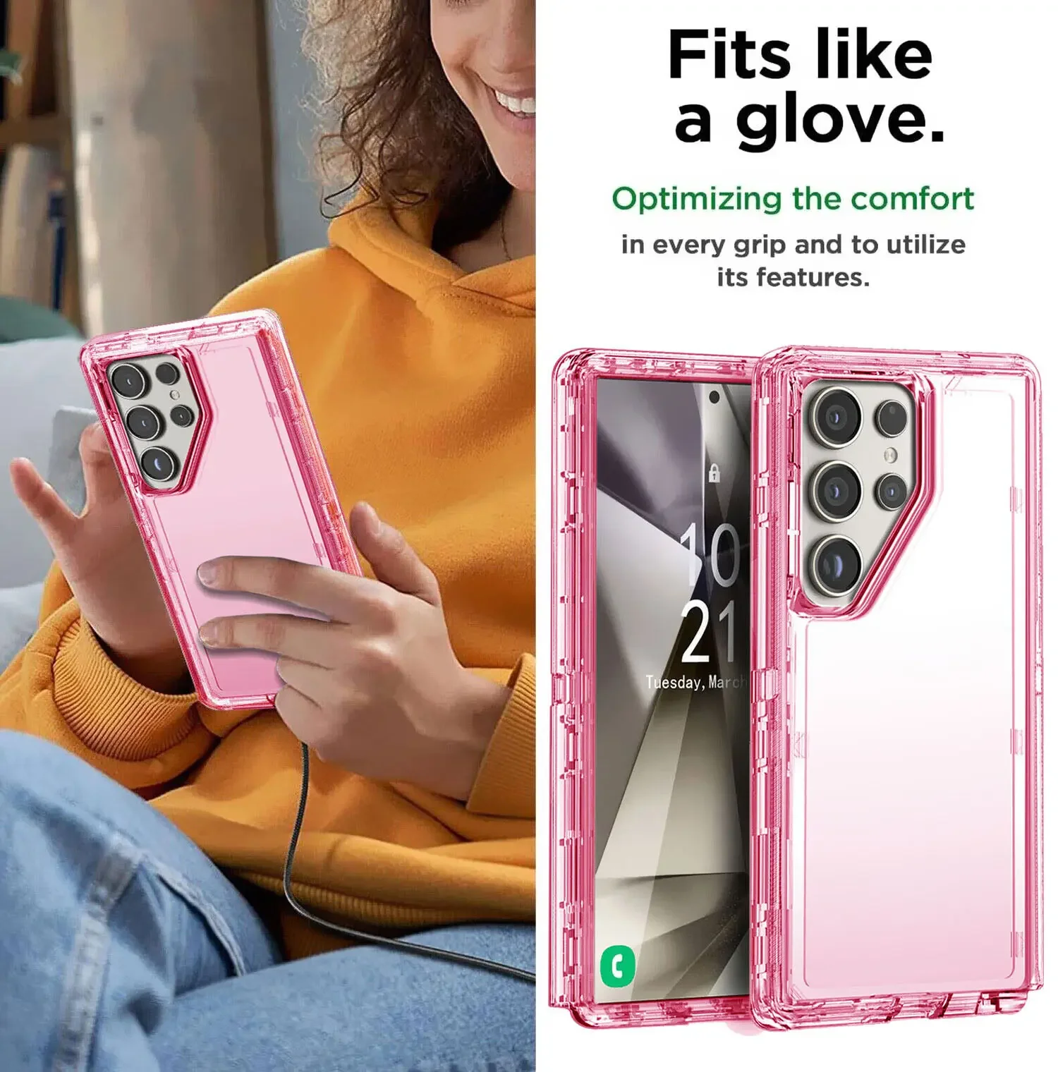 Heavy Duty Transparent Bumper Shockproof Otterbox Case for Samsung Galaxy S25 Ultra S23 S20 S22 S21 S24 Note 20 Protec Cover